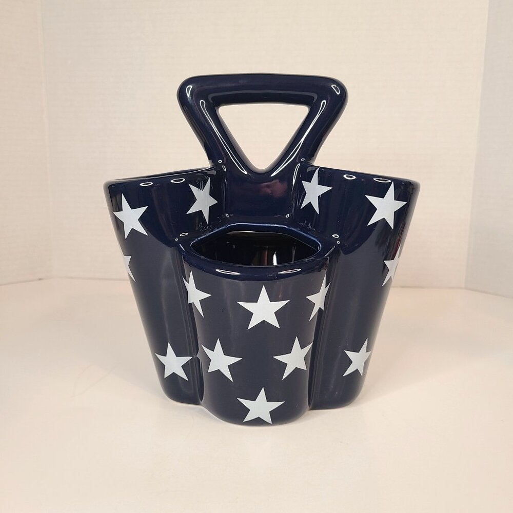 Home Essentials Ceramic 4-Sided Caddy with Handle